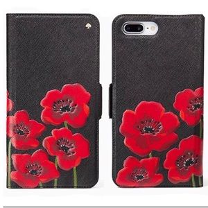 Kate spade big poppy poppies phone case folio FIRM
